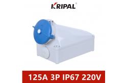 China 125A IP67 Waterproof Industrial Wall Mounted Socket 4 Pole 380V supplier