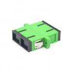 Network GSM Fiber Optic Green SC APC Single Mode Duplex Optical Adapter with Flange for sale