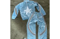 China Custom Logo Zip Up Windbreaker Track Suit Matching Jacket And Sweatpants Antistatic supplier