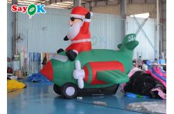 China Oxford Cloth Inflatable Old Man LED Christmas Santa Claus Flying Airplane Blowing supplier