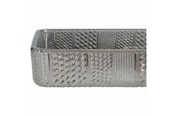China Chromed Rectangular Vessel Sinks Tempered Glass Silver Crystal supplier