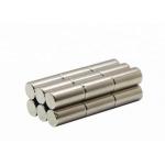 Industrial Strong Cylinder Shaped Magnet Silver Coating Customized Logo for sale