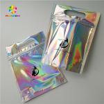 Gravure Printing Clear Plastic Cosmetic Bags Top Handle Holographic Foil For Clothes / Glove for sale