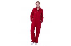 China Comfortable Red Heavy Duty Overalls Tear Resistance With Elasticated Waist Back supplier