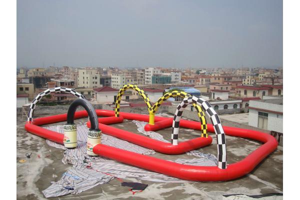 Entermainment Inflatable Amusement Park With Gaint Inflatable Zorb Race Track