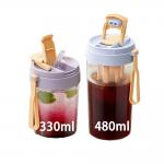 11oz / 330ml Plastic Reusable Cold Iced Coffee Cup With Lids And Straws