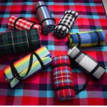 Acrylic Fabric Checkered Picnic Floor Mat With Waterproof PEVA Backing for sale