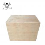 Plywood Crossfit Essential Equipment Wooden Plyo Box With Embossing Handling for sale