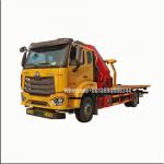 Sinotruk 4*2 Tow Truck Platform   With  Fold Boom Crane  Folding Arm Crane Truck Mounted for sale