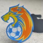 Custom Iron On 3D Football Logo Tatami With Tatami Backing Logo Embossed Garment Label for sale