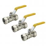 Tubomart 1/2 3/4 Inch Yellow Handle Gas Control Valve Brass Ball Valve for Gas Gas Valve for sale