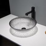 Modern Crystal Wash Basins Gradient Black Modern Glass Vessel for sale