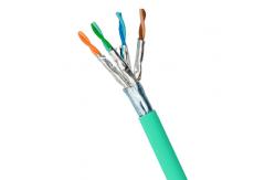 China Network 23AWG 550MHz FFTP CAT6A Cable 1000FT With Green PVC Jacket supplier