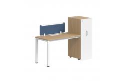 China Factory Wholesale Wooden Modular Office Wood Linear Workstation With Cabinet supplier