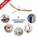 15CM Suspender Natural Wood Blades LED Ceiling Fan for Customizable Energy Efficiency