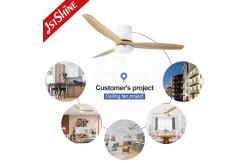 China 15CM Suspender Natural Wood Blades LED Ceiling Fan for Customizable Energy Efficiency supplier