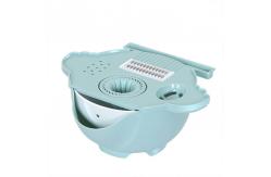 China Portable Blue 4 Dicing Blades Vegetable Cutter With Drain Basket supplier