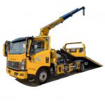 Lowest Price HOWO 4X2 Floor-standing Flatbed Body With 5 Tons Crane Tow Wrecker Truck for Car Accident for sale