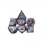 Grey foil gold natural resin multi -faceted desktop game Dice Border Gate for sale