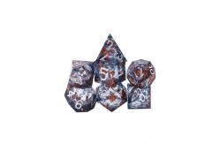 China Grey foil gold natural resin multi -faceted desktop game Dice Border Gate supplier