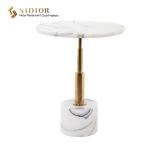 White Natural Marble Top Movable Coffee Table 50cm Classic Style for sale