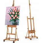 H Frame Floor Standing Wooden Easel large Artist Studio Floor Easel For Hold Canvas for sale