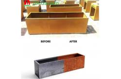China Customized Garden Rectangular Metal Flower Pot Corten Steel Planter Pots supplier