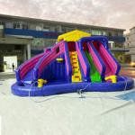 EN71 Inflatable Bouncy Castle Water Inflatable Fun Park For Kids With Pool Slide for sale