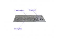 China Industrial Stainless Steel Panel Mount Keyboard IP65 With Optical Mouse Trackball supplier