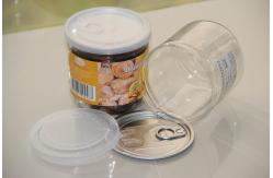 China 380ml Easy Open Clear Round Plastic Canisters for Dry Fruits Packaging supplier