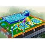 Durable 0.55mm PVC Taroaulin  Inflatable Water Park With Hand Printing for sale
