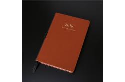 China Brown Leather Weekly Monthly Academic Planner Premium Thick Paper With Pen Loop supplier