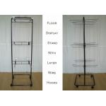 2 Ways Wire Metal Floor Display Stands With Casters Knock Down Structure for sale
