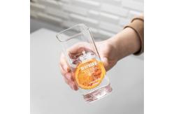 China Handmade Square Glass Cup , Thin Wall Borosilicate Glass Mugs For Drinking supplier