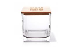 China Embossed Clear Glass Candle Jars Rectangle 4oz 6oz 8oz 10oz 12oz supplier