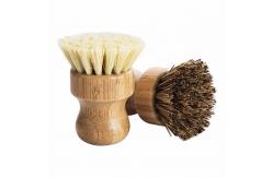 China Bamboo Round 3 Packs Mini Natural Scrub Brush With Union Fiber supplier