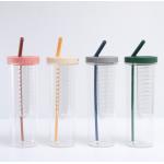 OEM 700ml Plastic Espresso Cups With Straw And Lid for sale