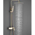 Wall Mounted Copper Black Champagne Rain Shower Faucets With Handle