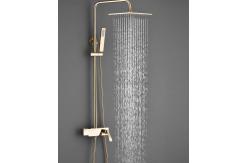 China Wall Mounted Copper Black Champagne Rain Shower Faucets With Handle supplier