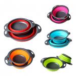 2 Pieces Kitchen Space Saver Colanders Strainers Collapsible