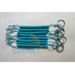 Beautiful Custom Blue Plastic Coil Safety Strap with Key Ring and Loop Size 2.5x10x120mm for sale