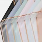 Korean Flower Wrapping Paper Plastic Packing Paper with Golden Line Frame Many Colors for sale