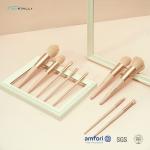 Pink Aluminum Ferrule Makeup Brush  Wooden Handle Cosmetic Brush Set for sale