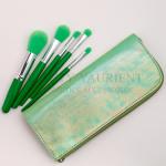 5pcs Makeup Brush And Bag Set  PBT Hair Green Handle Makeup Brushes for sale