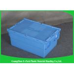 Foldable Large Distribution Plastic Attached Lid Containers Environmental Protection Blue