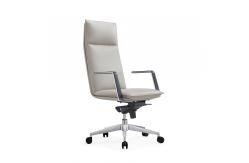 China High Back Genuine Leather Executive Chair 5 Position Sychron Mechanism supplier