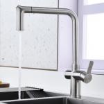 PEX Pull Down Hose Kitchen Bar Faucets 360 Degree Swiveling Deck Mount Sink Faucet for sale