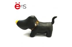 China Black Dog Plastic Piggy Bank Toy Non Phthalate Pvc ABS Pu Material supplier