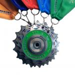 Zinc Alloy / Brass Bike Race Medals With Logo Printed Custom Cycling Medals for sale