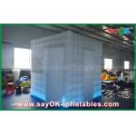 Advertising Booth Displays Two Door Inflatable White Photo Booth Case With Oxford Cloth 2.4 X 2.4 X 2.5 for sale
